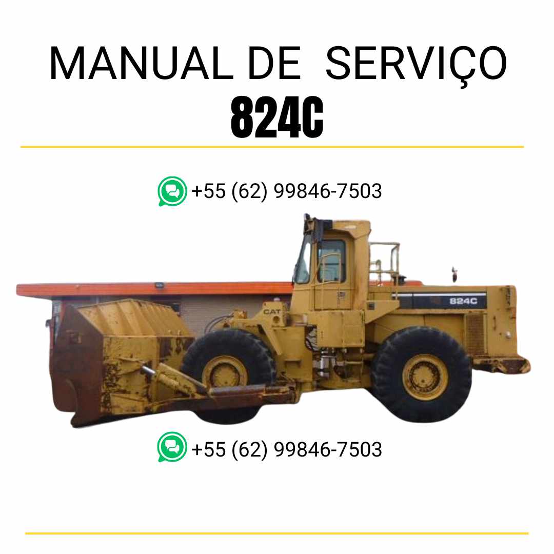 Manual de serviço Caterpillar 824C em PDF para trator de rodas, com guias de manutenção detalhados e diagramas técnicos ilustrativos