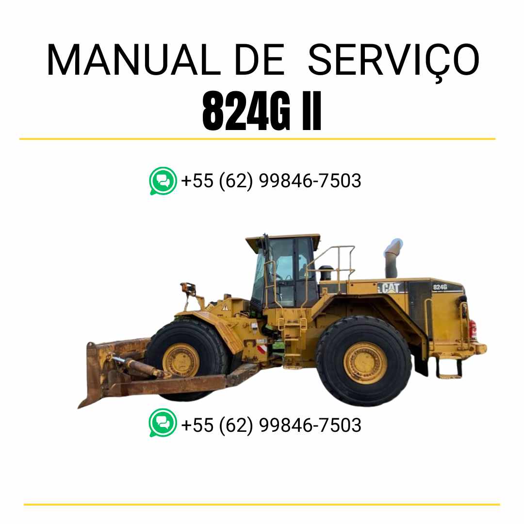 Manual de serviço Caterpillar 824G II em PDF para trator de rodas, com orientações completas de manutenção e diagramas técnicos detalhados