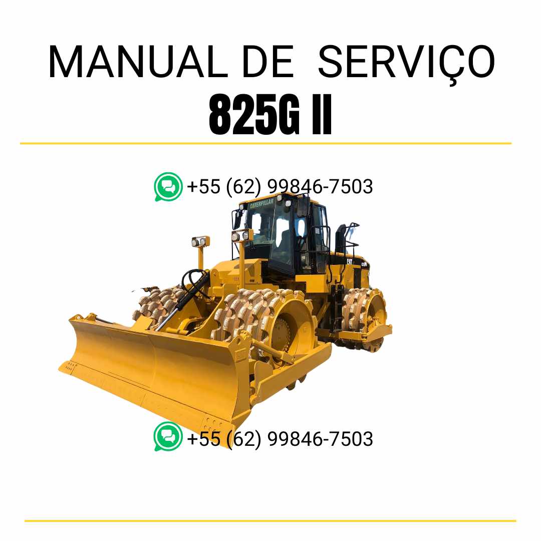 Manual de serviço Caterpillar 825G II compactador de solo em inglês em PDF com guia completo de manutenção, reparos e ajustes técnicos
