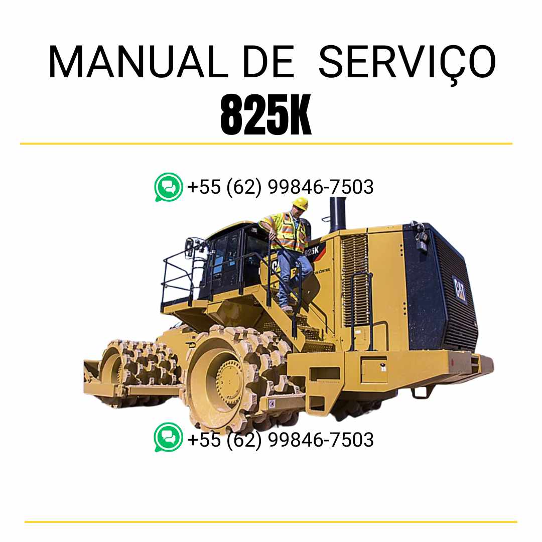 Manual de serviço Caterpillar 825K compactador de solo em inglês em PDF com instruções completas de manutenção, reparo e ajustes técnicos
