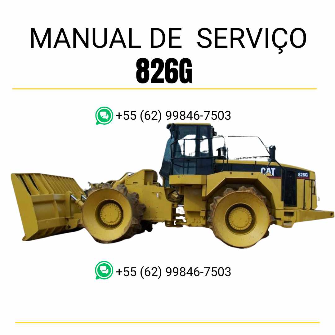 Manual de serviço Caterpillar 826G compactador de aterro em inglês em PDF com instruções detalhadas de reparo, manutenção preventiva e ajustes técnicos