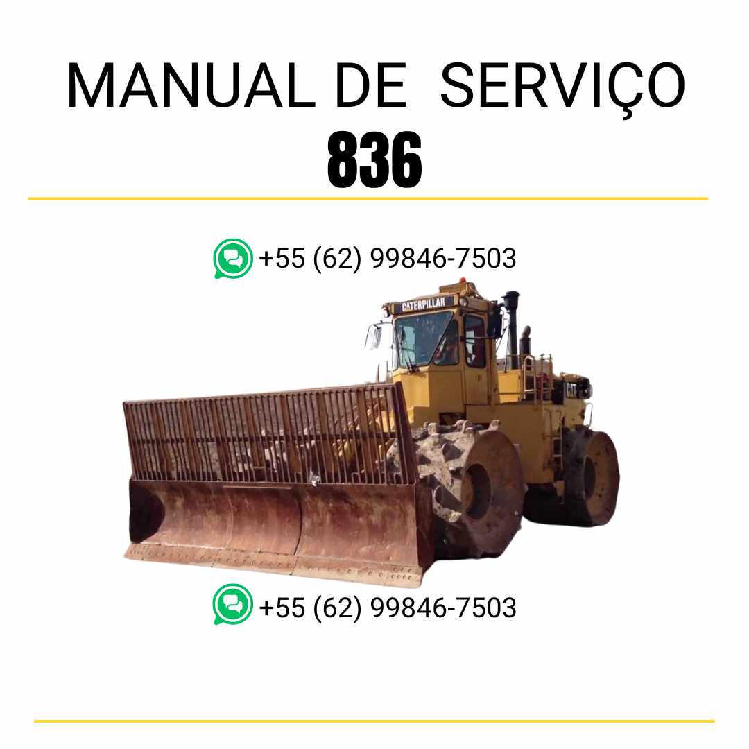 Manual de serviço Caterpillar 836 compactador de aterro em inglês em PDF com instruções técnicas, manutenção preventiva e reparos detalhados
