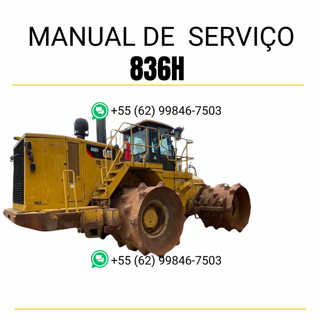Manual de serviço em PDF do compactador de aterro Caterpillar 836H em inglês com instruções detalhadas de manutenção preventiva e reparos técnicos