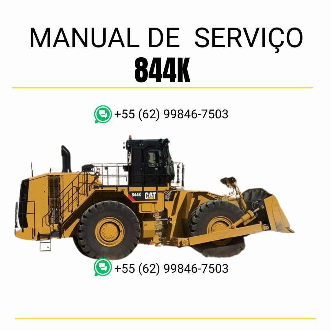 Manual de serviço Caterpillar 844K em PDF para trator de rodas, com instruções detalhadas de manutenção e diagramas técnicos completos