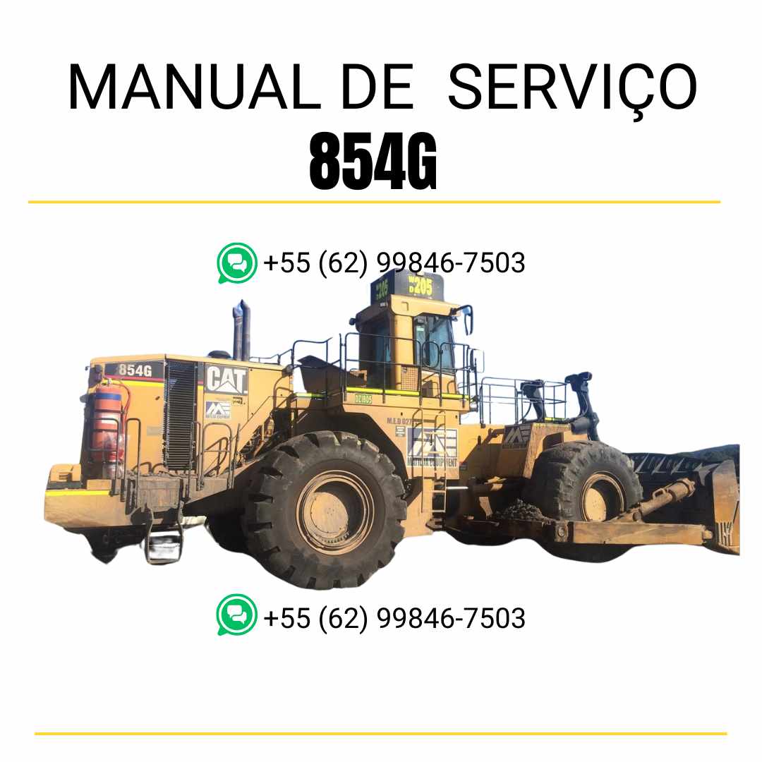 Manual de serviço Caterpillar 854G em PDF para trator de rodas, com instruções técnicas de manutenção e diagramas completos