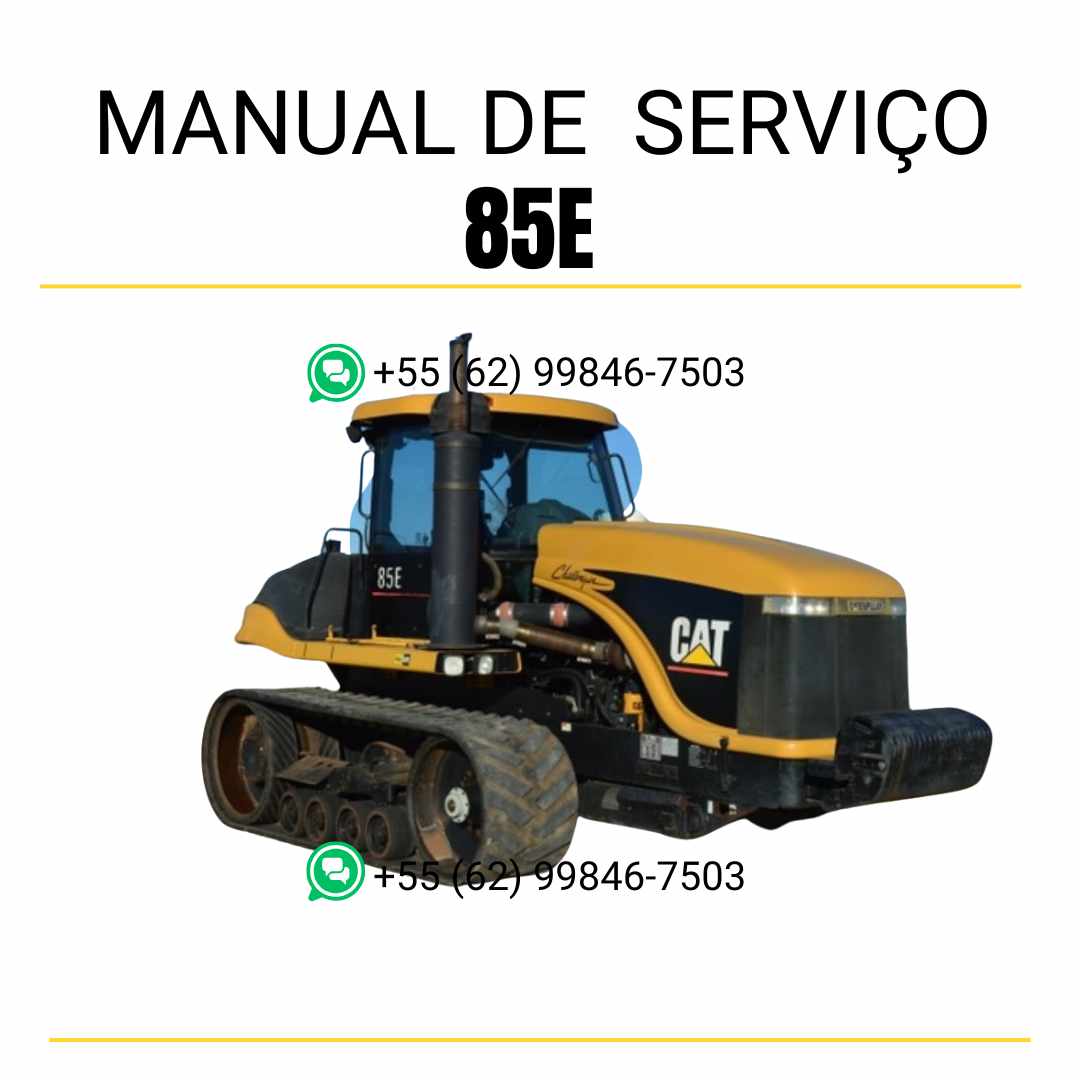 Manual de serviço Caterpillar 85E Challenger para trator Challenger em PDF, guia completo em inglês com instruções detalhadas de manutenção