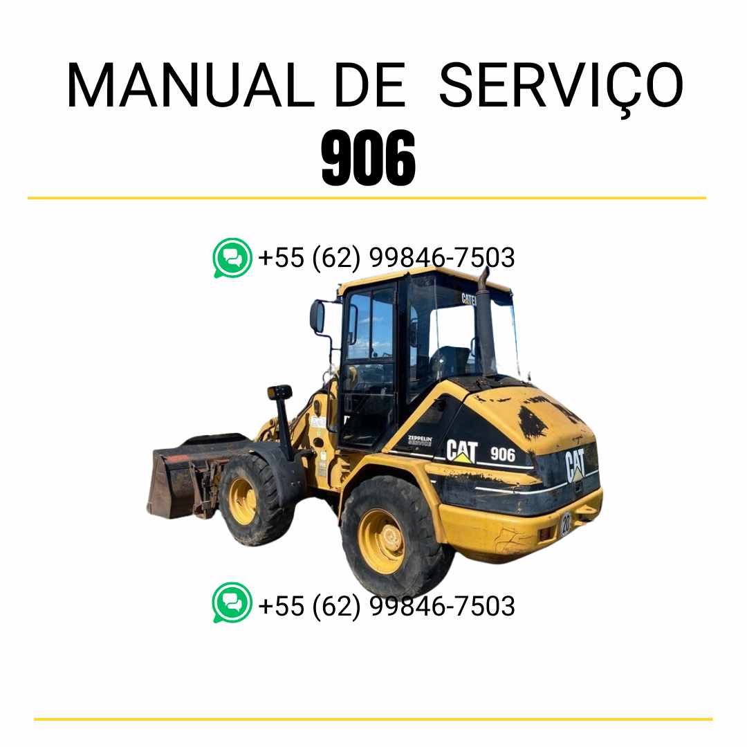 Manual de serviço Caterpillar 906 em PDF para carregadeira de rodas compacta, com instruções técnicas, ilustrações e orientações de manutenção