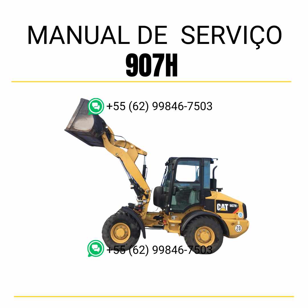 Manual de serviço Caterpillar 907H em PDF para carregadeira de rodas compacta, com guia detalhado de manutenção preventiva e diagramas ilustrados