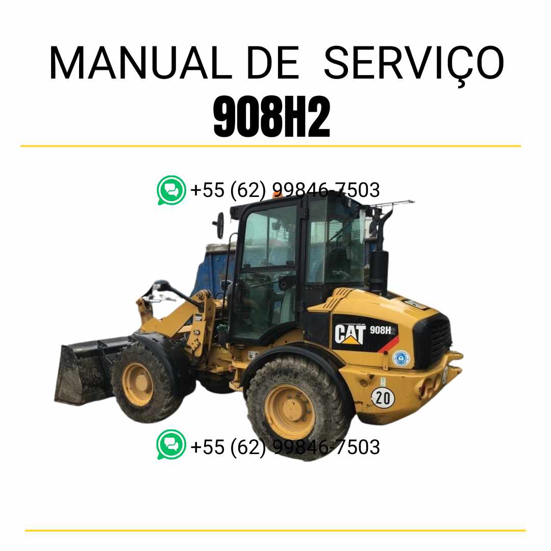 Manual de serviço Caterpillar 908H2 em PDF para carregadeira de rodas compacta, com ilustrações técnicas e instruções detalhadas de manutenção
