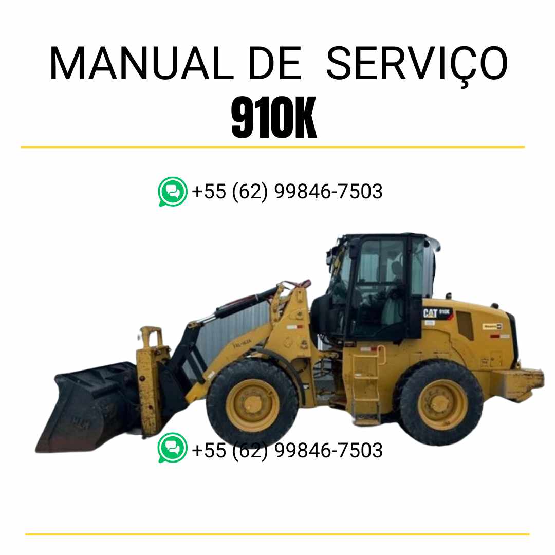 Manual de serviço Caterpillar 910K em PDF para carregadeira de rodas compacta, com instruções técnicas e guia completo de manutenção