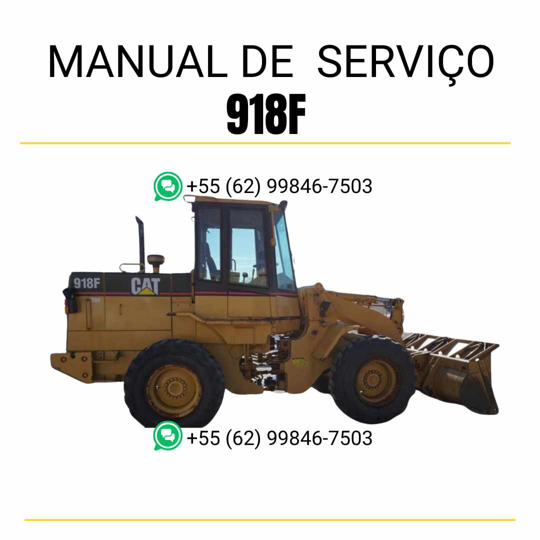 Manual de serviço Caterpillar 918F em PDF para carregadeira de rodas, com orientações completas de manutenção e reparos técnicos