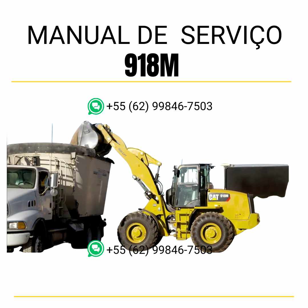 Manual de serviço Caterpillar 918M em PDF para carregadeira de rodas compacta, com instruções técnicas detalhadas e guia de manutenção