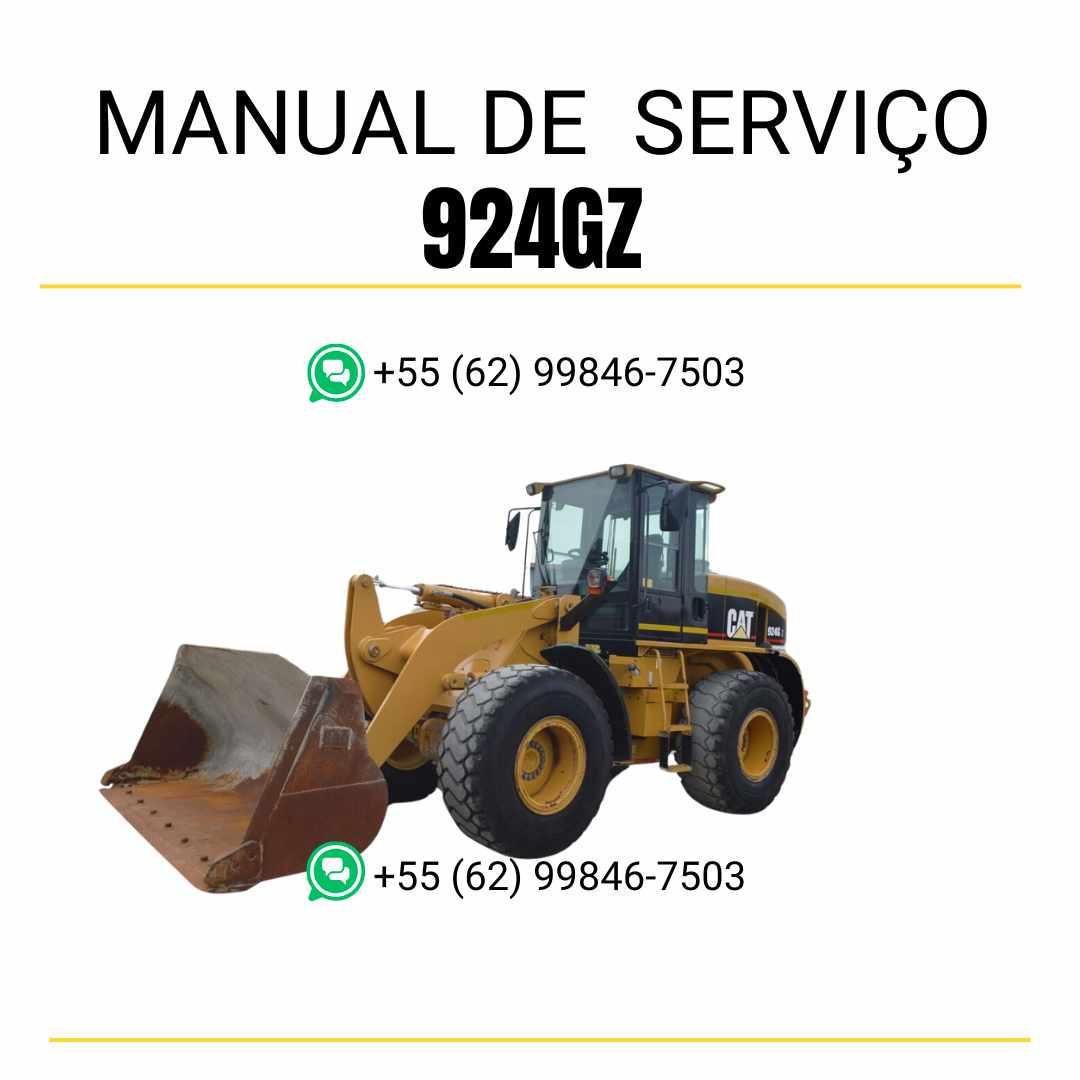 Manual de serviço Caterpillar 924GZ em PDF para carregadeira de rodas, guia técnico completo com instruções de manutenção e reparos profissionais