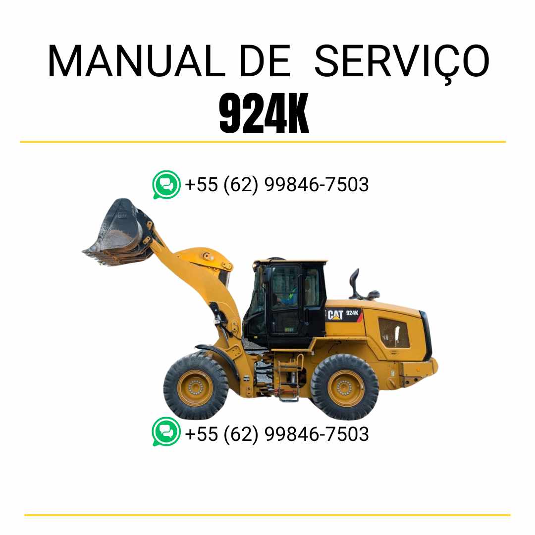 Manual de serviço Caterpillar 924K em PDF para carregadeira de rodas, com instruções técnicas detalhadas de manutenção preventiva e reparos
