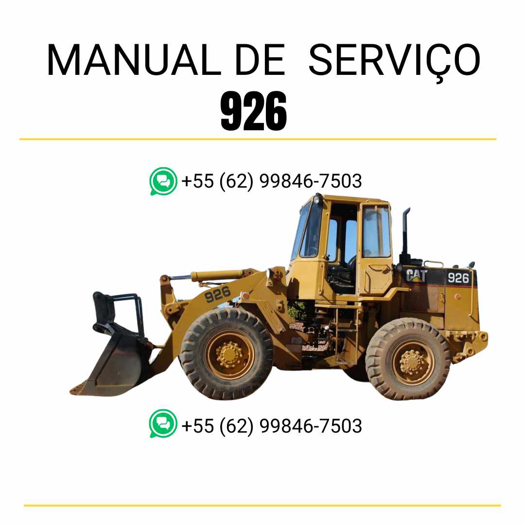 Manual de serviço Caterpillar 926 em PDF para carregadeira de rodas, guia completo com instruções de manutenção, reparos técnicos e diagnóstico detalhado