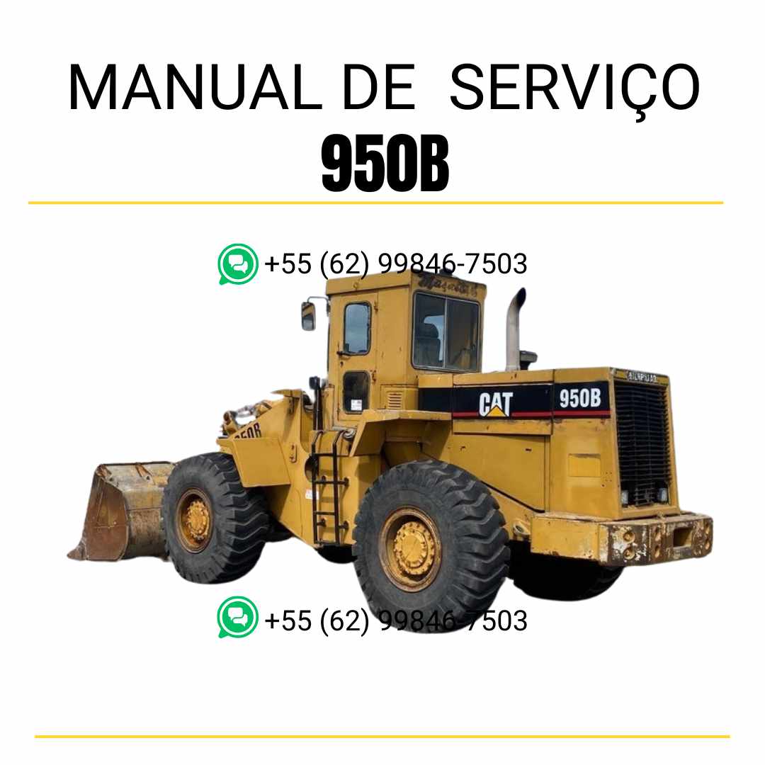 Manual de serviço Caterpillar 950B em PDF para carregadeira de rodas, guia completo com instruções detalhadas de manutenção, diagnóstico e reparo técnico