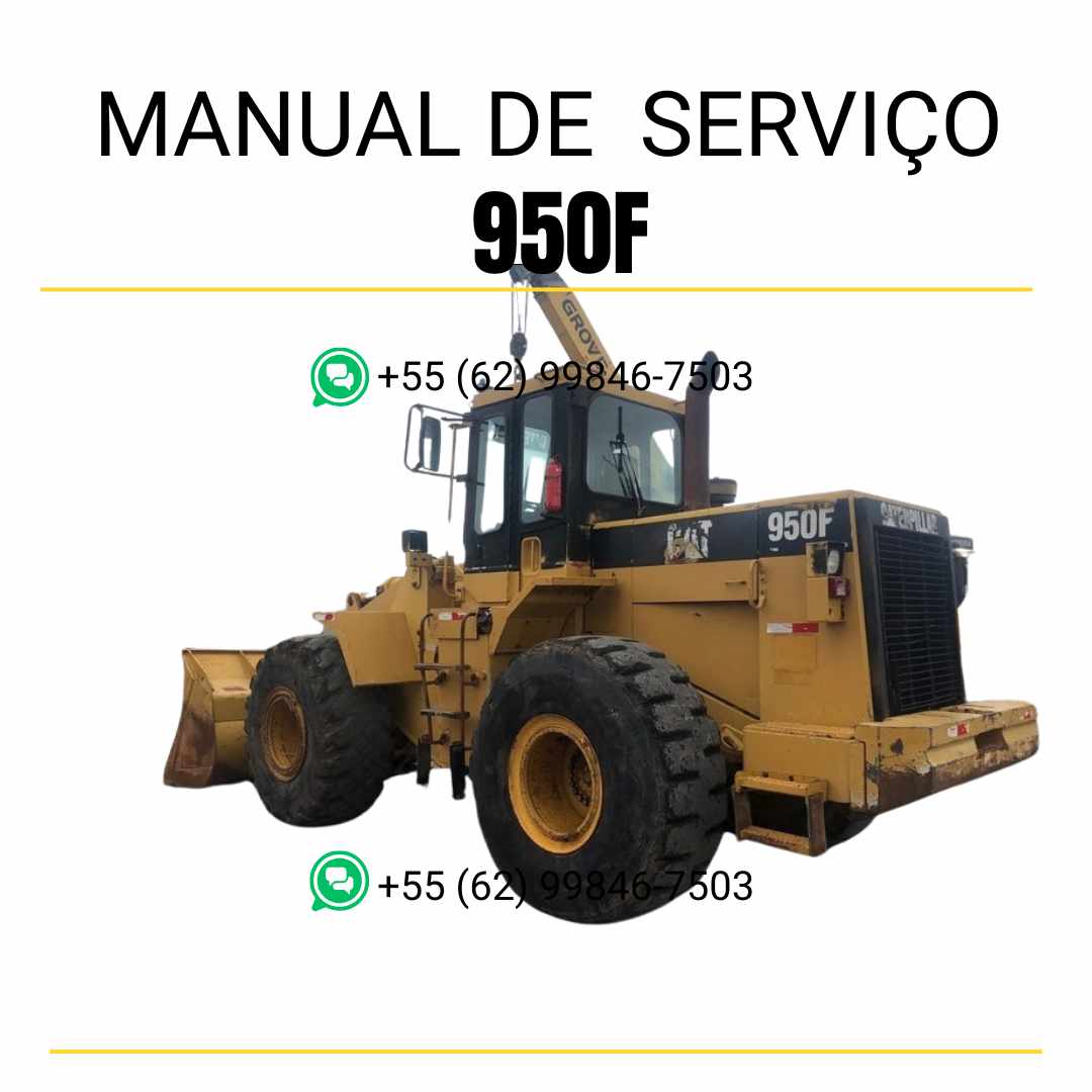 Manual de serviço Caterpillar 950F em PDF para carregadeira de rodas, guia técnico completo com instruções de manutenção, reparo e diagnóstico