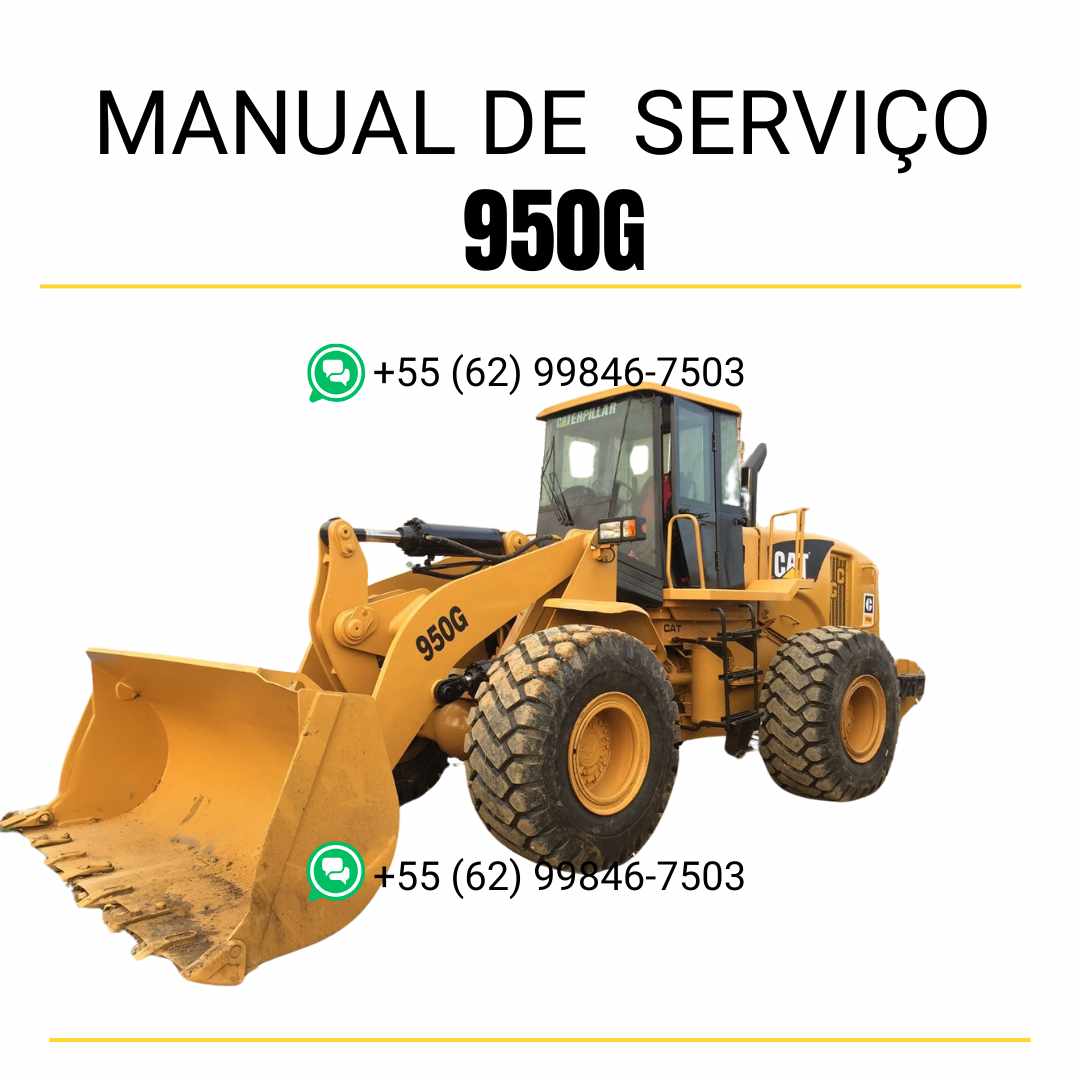 Manual de serviço Caterpillar 950G em PDF para carregadeira de rodas, guia técnico completo com instruções detalhadas de manutenção, diagnóstico e reparo
