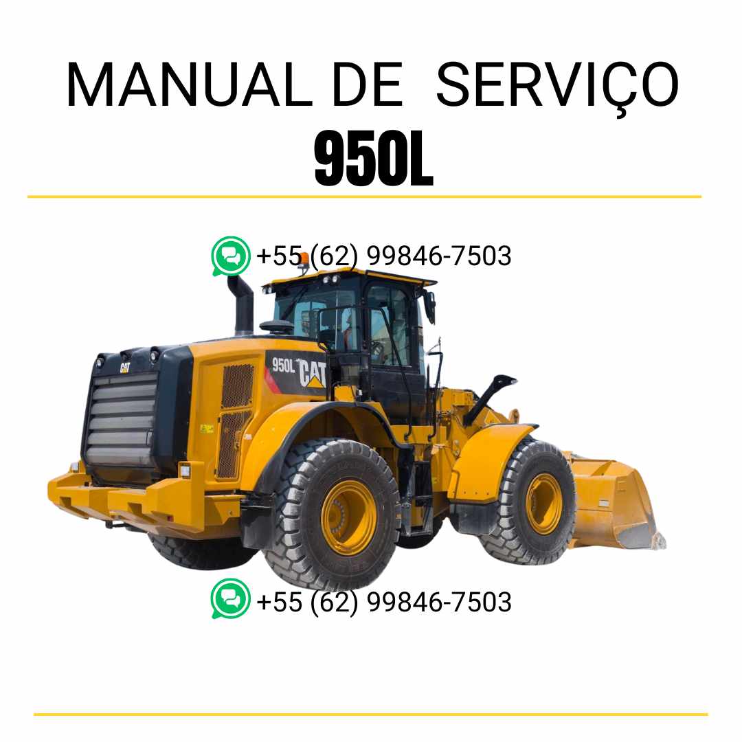 Manual de serviço Caterpillar 950L em PDF para carregadeira de rodas, guia completo com instruções detalhadas de manutenção, diagnóstico e reparo técnico