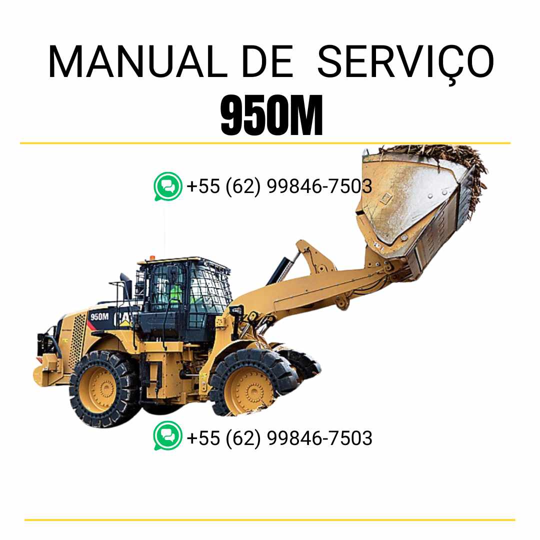 Manual de serviço Caterpillar 950M em PDF para carregadeira de rodas, guia técnico completo com instruções detalhadas de manutenção, reparo e diagnóstico