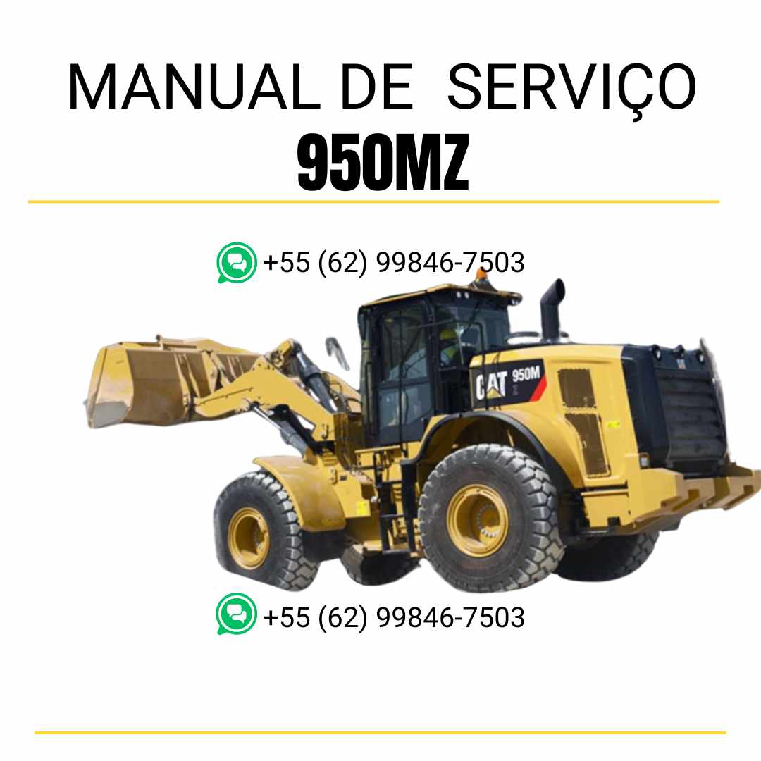 Manual de serviço Caterpillar 950MZ em PDF para carregadeira de rodas, guia completo com instruções técnicas de manutenção, diagnóstico e reparo