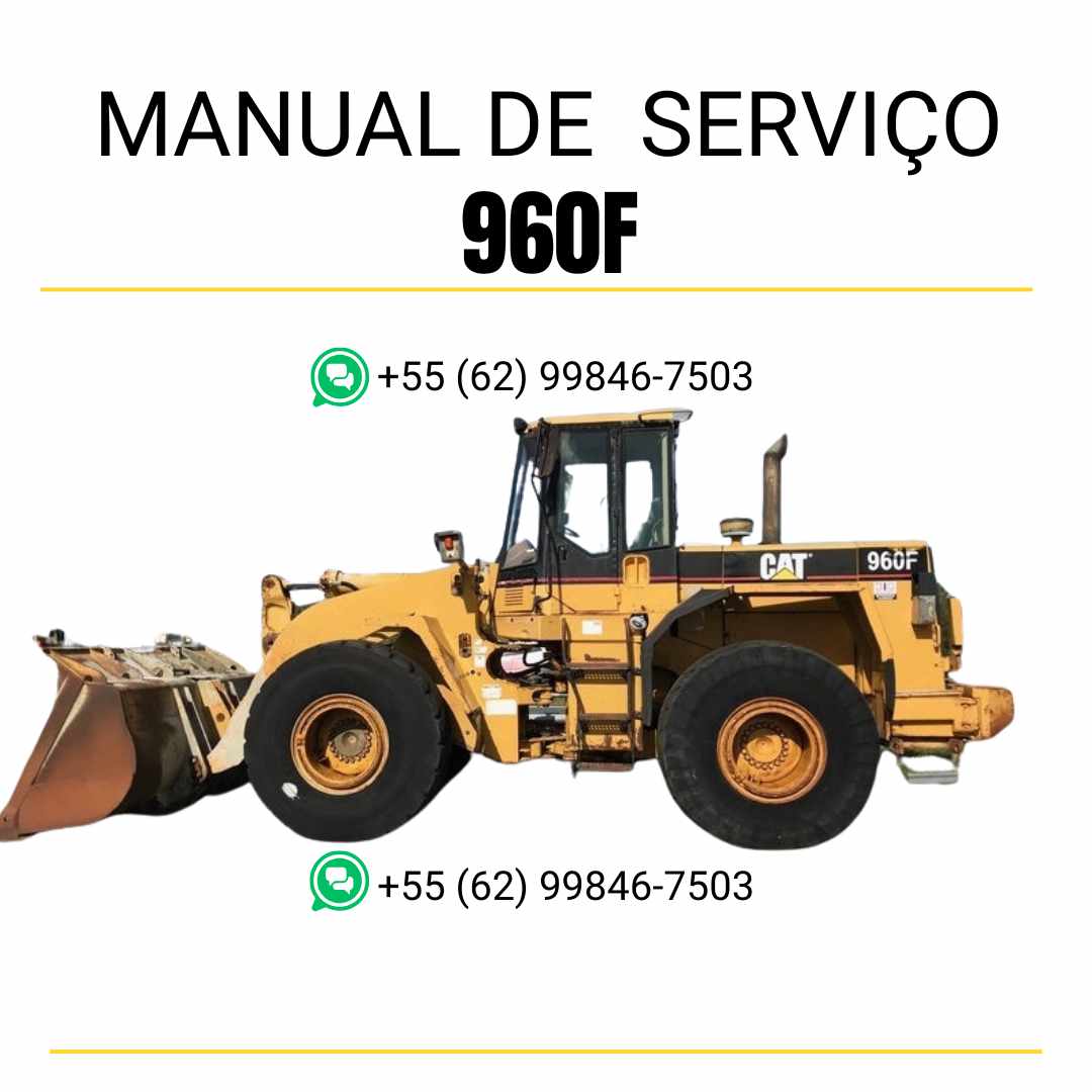 Manual de serviço Caterpillar 960F em PDF para carregadeira de rodas, guia técnico completo com instruções de manutenção, diagnóstico e reparo