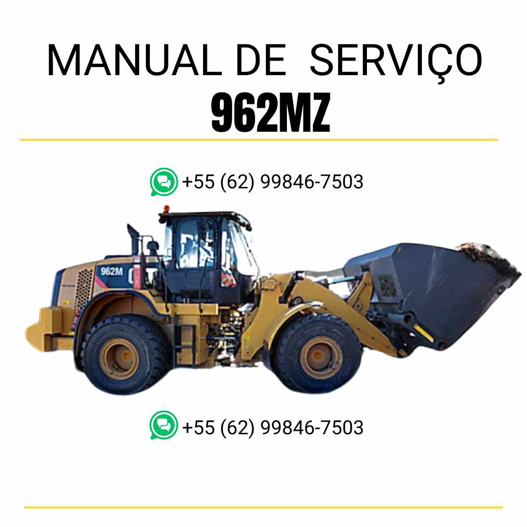 Manual de serviço Caterpillar 962MZ em PDF para carregadeira de rodas, guia técnico detalhado com instruções de manutenção, diagnóstico e reparo
