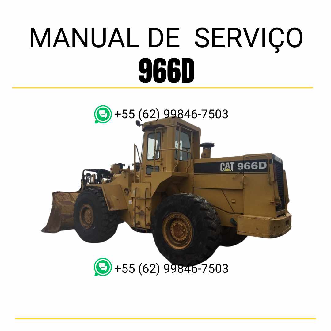 Manual de serviço Caterpillar 966D em PDF para carregadeira de rodas, guia técnico completo com instruções de manutenção, diagnóstico e reparos