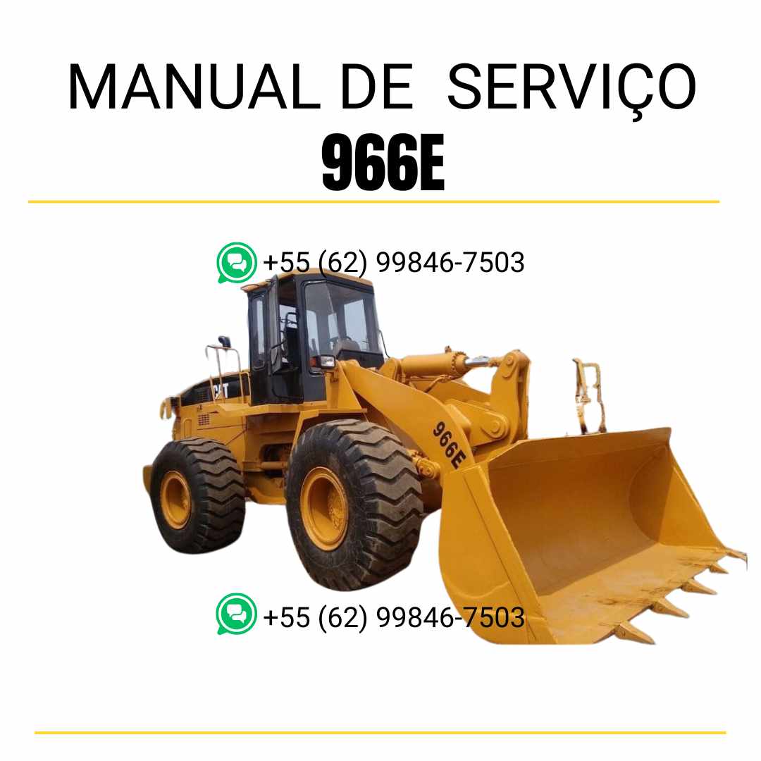 Manual de serviço Caterpillar 966E em PDF para carregadeira de rodas, guia completo com instruções técnicas de manutenção, diagnóstico e reparo