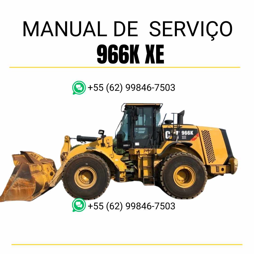 Manual de serviço Caterpillar 966K XE em PDF para carregadeira de rodas, guia completo com instruções técnicas de manutenção, reparos e diagnóstico