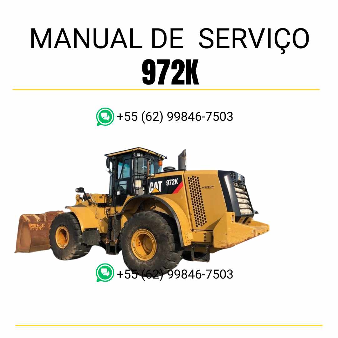 Manual de serviço Caterpillar 972K em PDF para carregadeira de rodas, guia completo com instruções detalhadas de manutenção, reparos e diagnóstico técnico