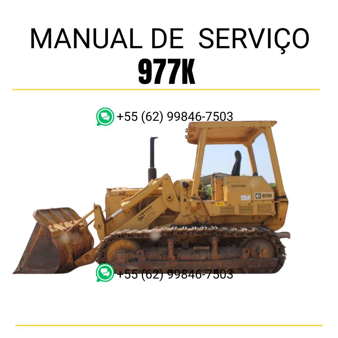Manual de serviço Caterpillar 977K em inglês, PDF completo para carregadeira de esteira com instruções técnicas detalhadas e guia de manutenção