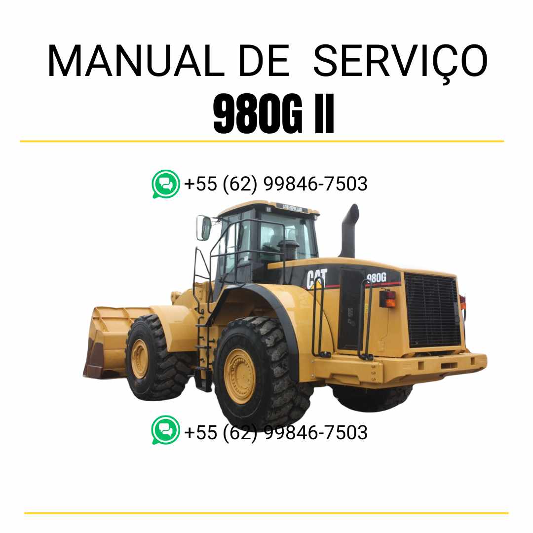 Manual de serviço Caterpillar 980G II em PDF para carregadeira de rodas, guia técnico detalhado com instruções de manutenção, reparos e diagnósticos