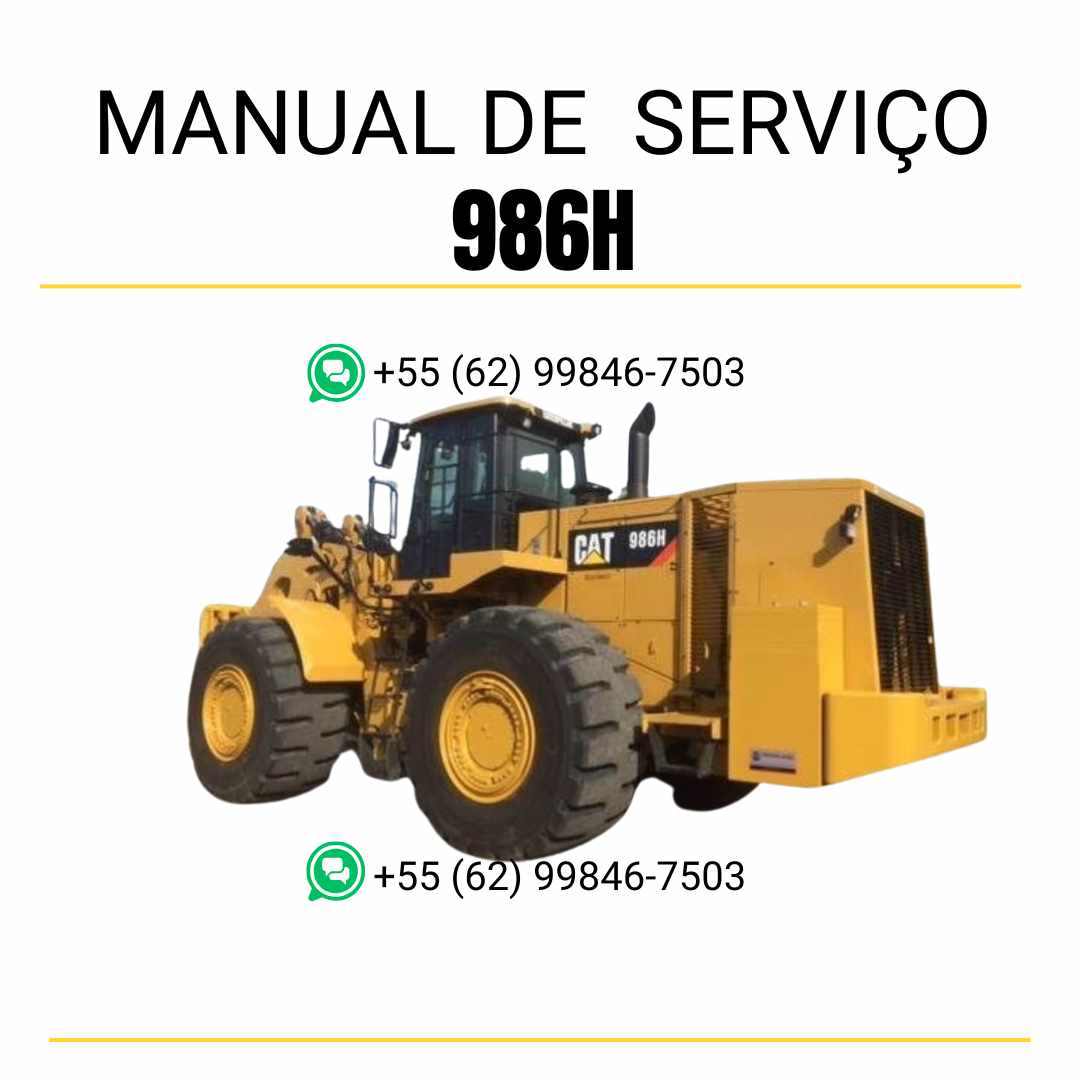 Manual de serviço Caterpillar 986H em PDF para carregadeira de rodas, guia completo com instruções técnicas de reparo, manutenção e diagnóstico