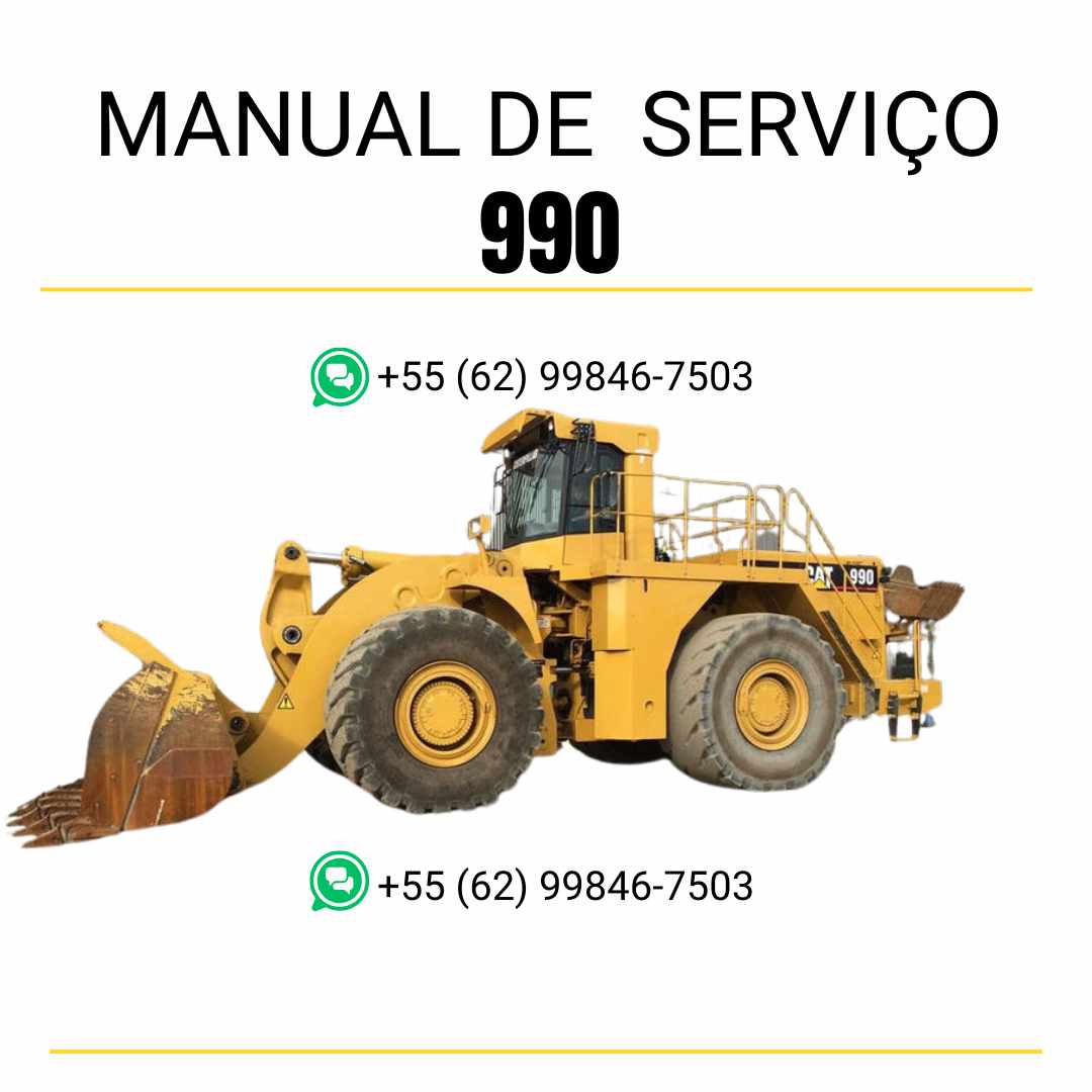 Manual de serviço Caterpillar 990 em PDF para carregadeira de rodas, com instruções detalhadas de diagnóstico, manutenção e reparo técnico