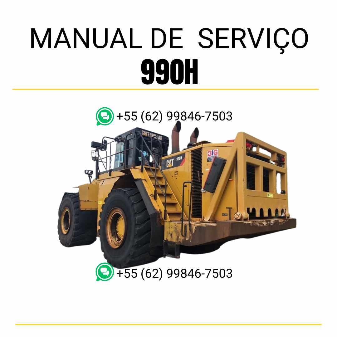 Manual de serviço Caterpillar 990H em PDF para carregadeira de rodas, com orientações técnicas detalhadas para manutenção e reparo completo