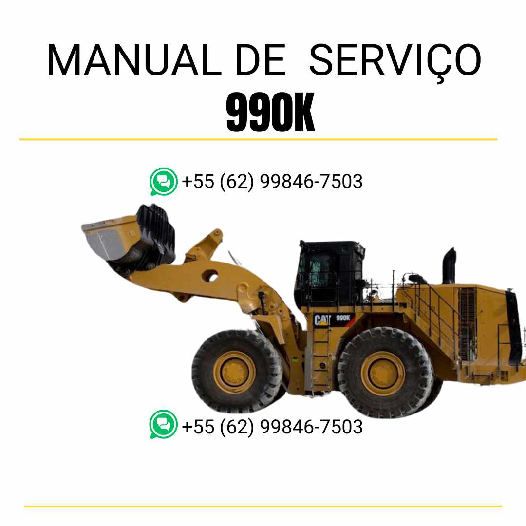 Manual de serviço Caterpillar 990K em PDF para carregadeira de rodas, guia técnico completo com instruções de manutenção e reparos detalhados
