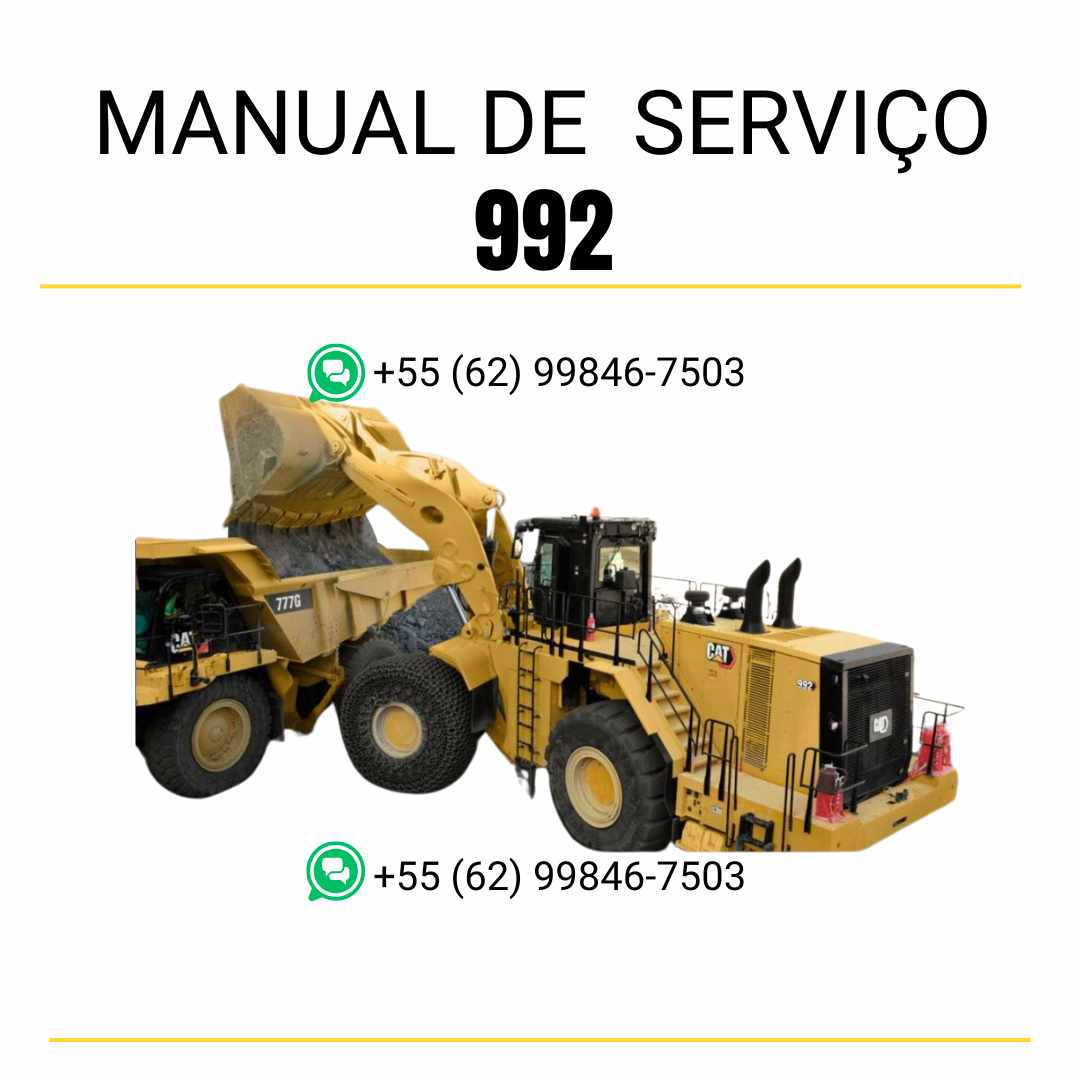 Manual de serviço Caterpillar 992 em PDF para carregadeira de rodas, com instruções detalhadas de reparo, manutenção e diagnóstico técnico