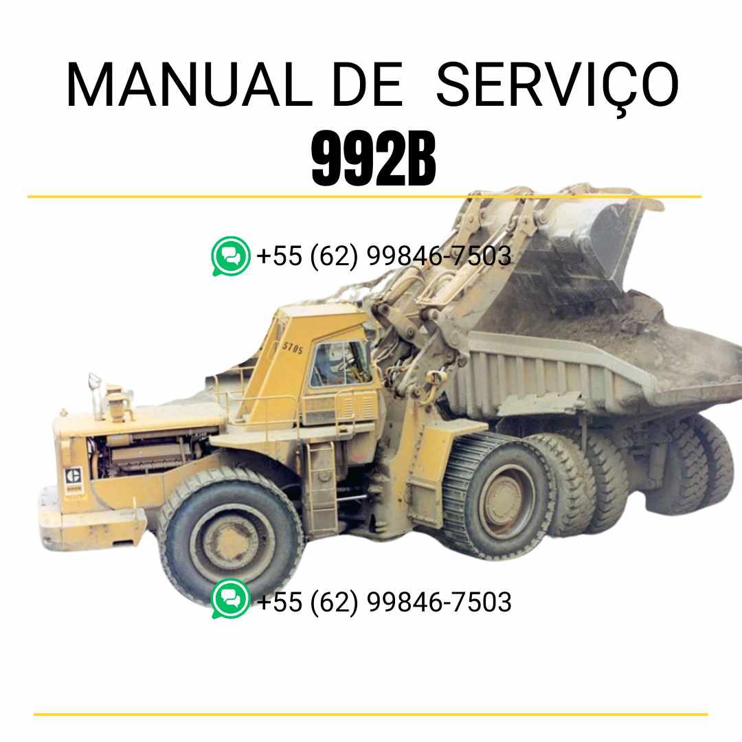 Manual de serviço Caterpillar 992B em PDF para carregadeira de rodas, com guia completo de manutenção, diagnósticos e reparos técnicos