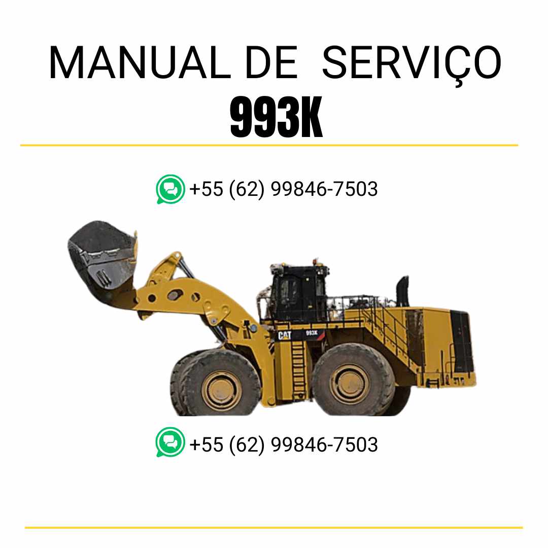 Manual de serviço Caterpillar 993K em PDF para carregadeira de rodas, guia técnico detalhado com procedimentos de manutenção e reparo