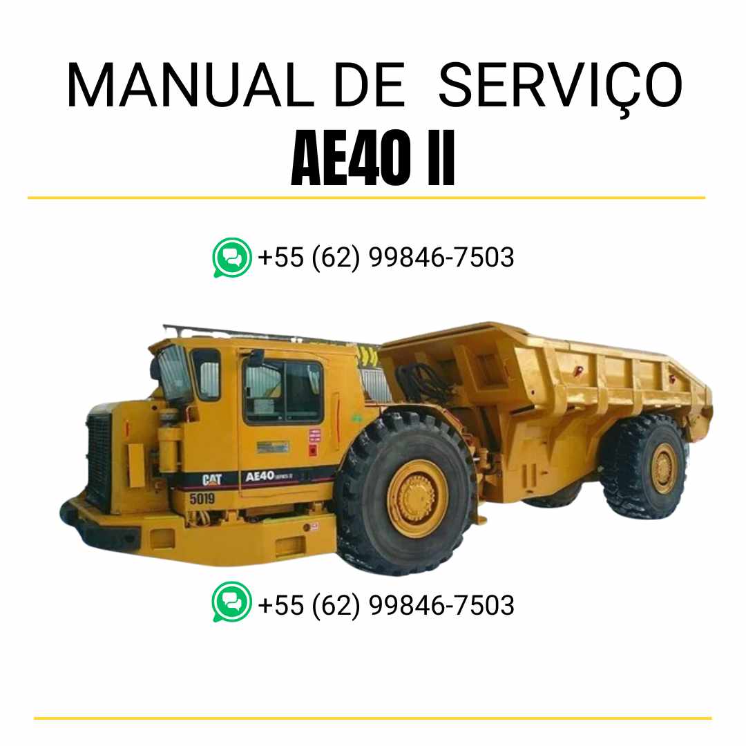 Manual de serviço Caterpillar AE40 II caminhão articulado subterrâneo em inglês, guia completo de manutenção e reparos em PDF