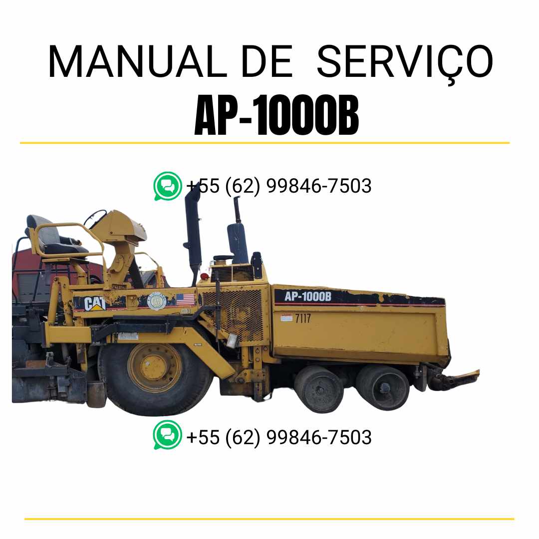 Manual de serviço Caterpillar AP-1000B pavimentadora de asfalto em PDF, material em inglês com instruções técnicas completas para manutenção e reparos