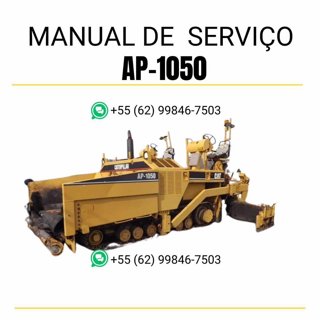Manual de serviço Caterpillar AP-1050 pavimentadora de asfalto em PDF, material em inglês com instruções técnicas detalhadas para manutenção completa