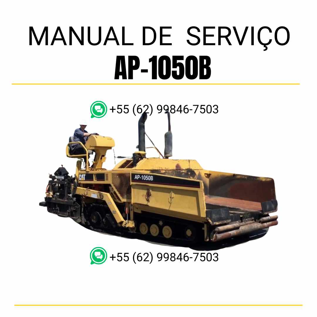 Manual de serviço Caterpillar AP-1050B pavimentadora de asfalto em PDF, conteúdo em inglês com guia técnico completo para manutenção e reparos
