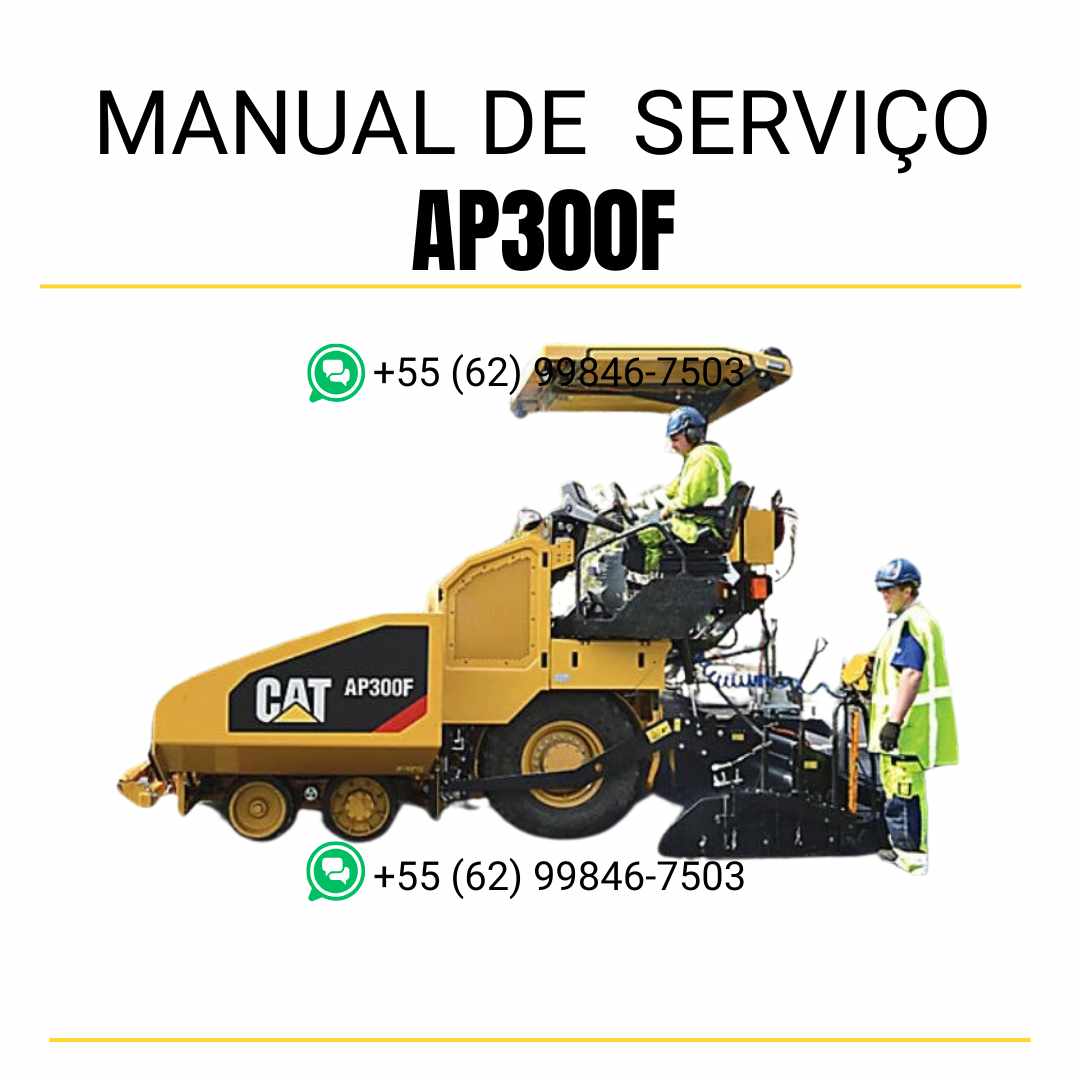Manual de serviço Caterpillar AP300F pavimentadora de asfalto em PDF, conteúdo em inglês com instruções técnicas detalhadas para manutenção completa