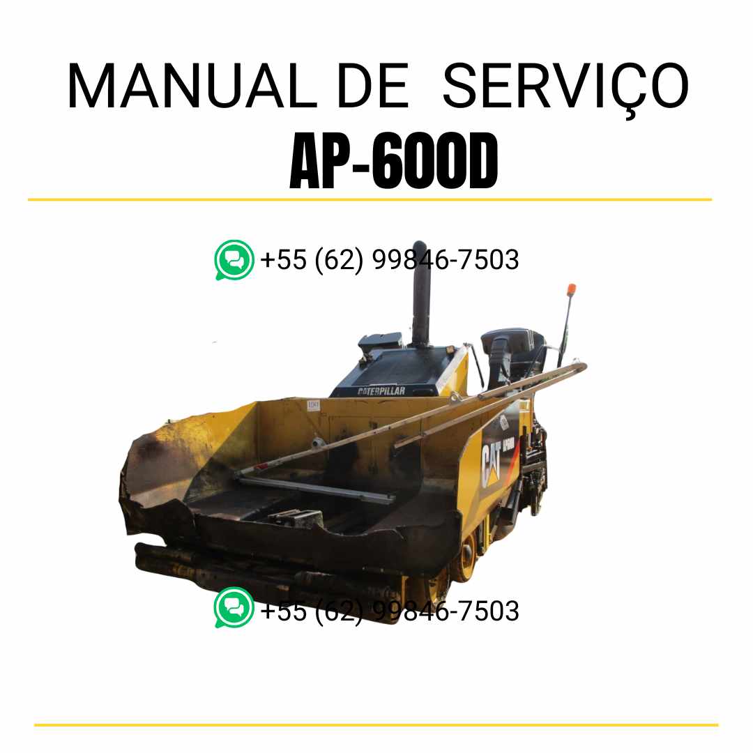 Manual de serviço Caterpillar AP600D pavimentadora de asfalto em PDF, conteúdo em inglês com guia técnico completo para manutenção e operação