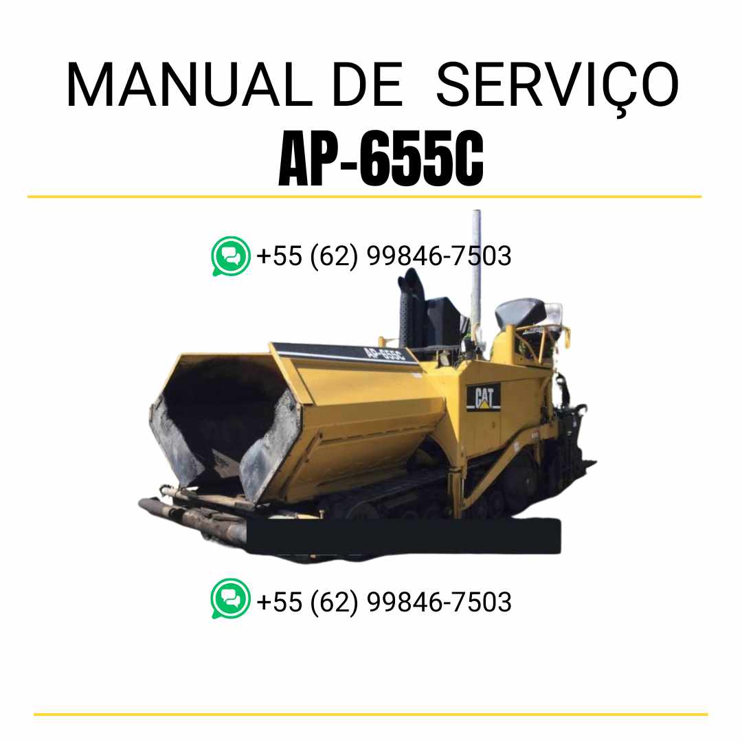 Manual de serviço Caterpillar AP-655C pavimentadora de asfalto em PDF, material em inglês com instruções técnicas completas para manutenção e reparos