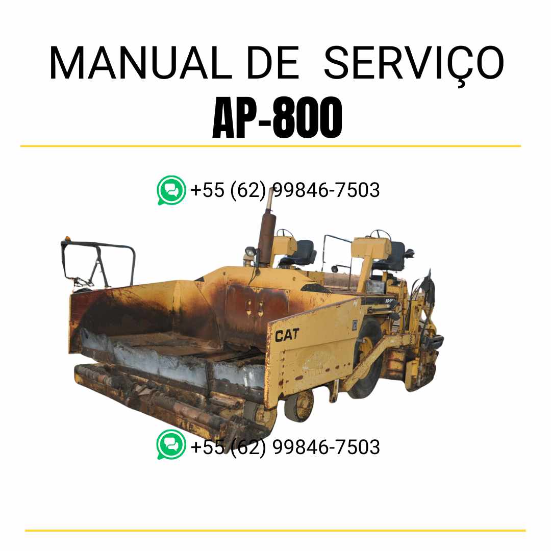 Manual de serviço Caterpillar AP-800 pavimentadora de asfalto em PDF, material em inglês com instruções técnicas detalhadas para manutenção completa