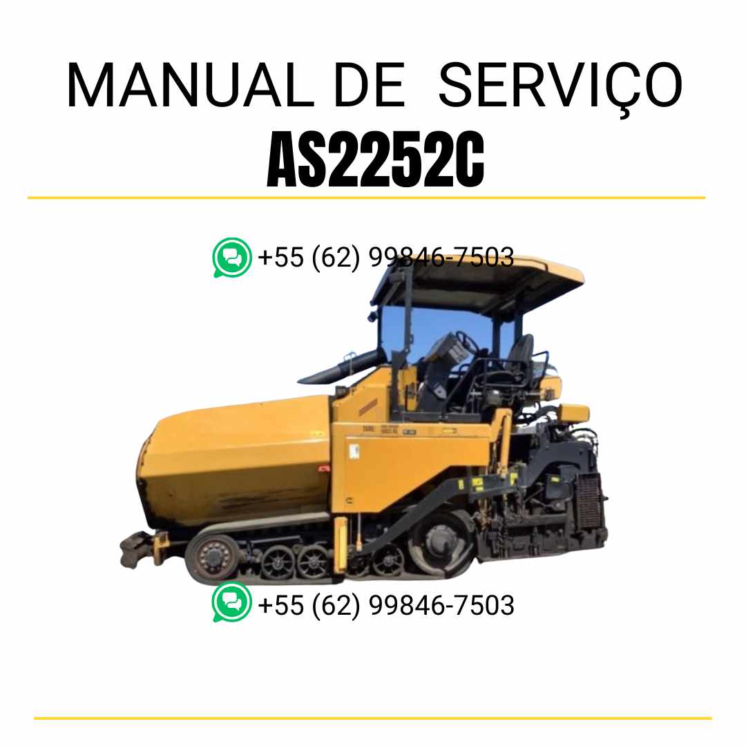 Manual de serviço Caterpillar AS2252C pavimentadora de asfalto em PDF, conteúdo em inglês com guia técnico detalhado para manutenção e reparos