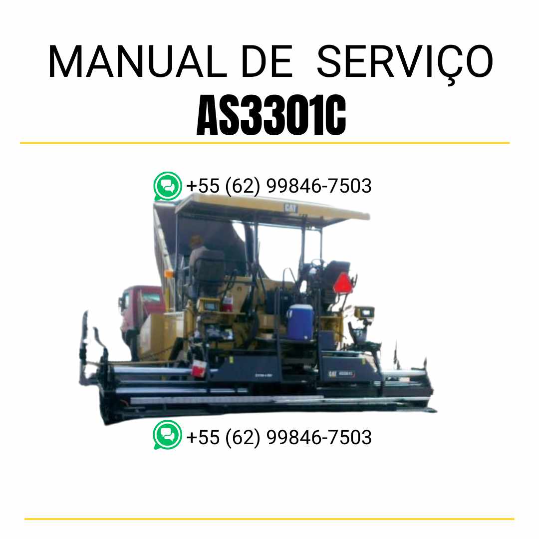 Manual de serviço Caterpillar AS3301C pavimentadora de asfalto em PDF, material em inglês com instruções técnicas detalhadas para manutenção e reparos